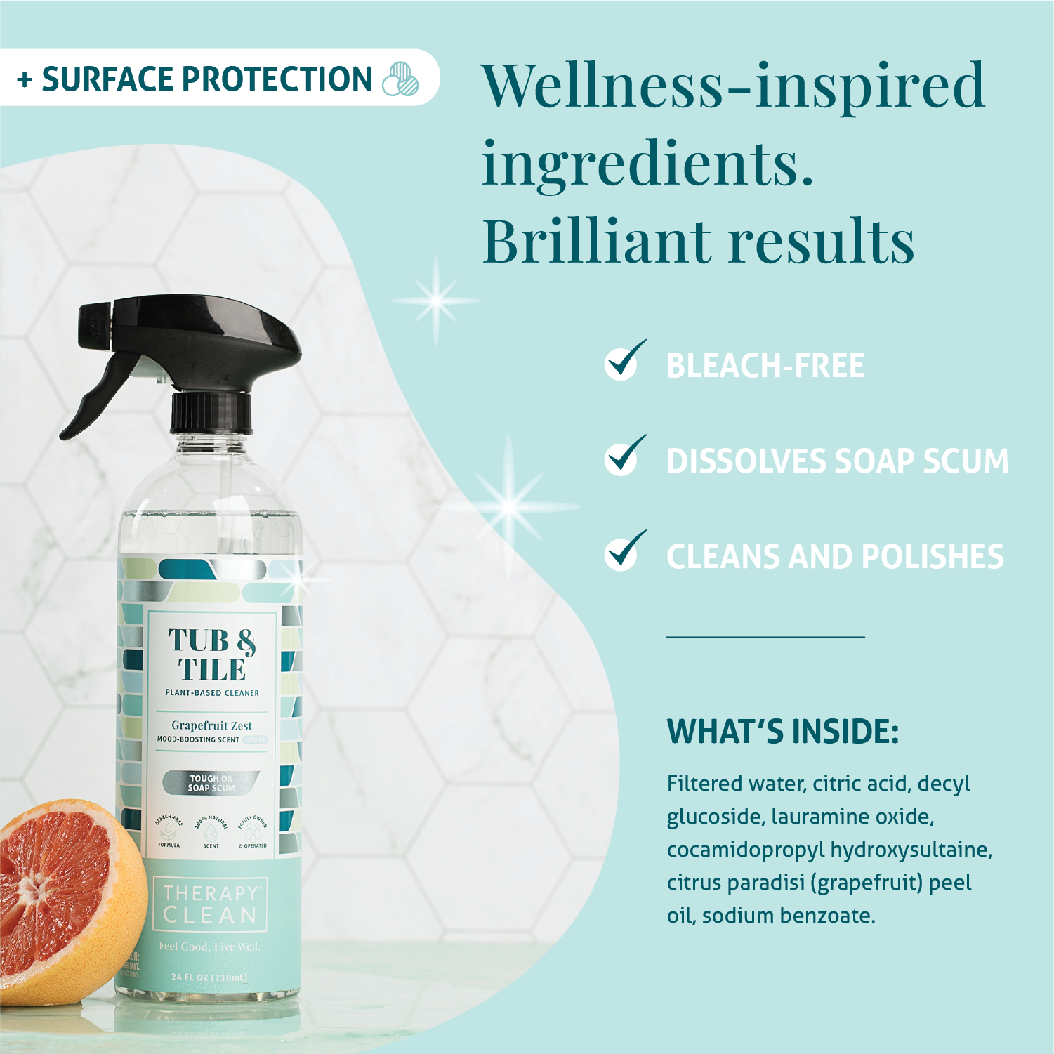 Tub & Tile 3-Pack: Plant-Powered Cleaner | Therapy Clean Tub & Tile 3-Pack: Plant-Powered Cleaner | Therapy Clean